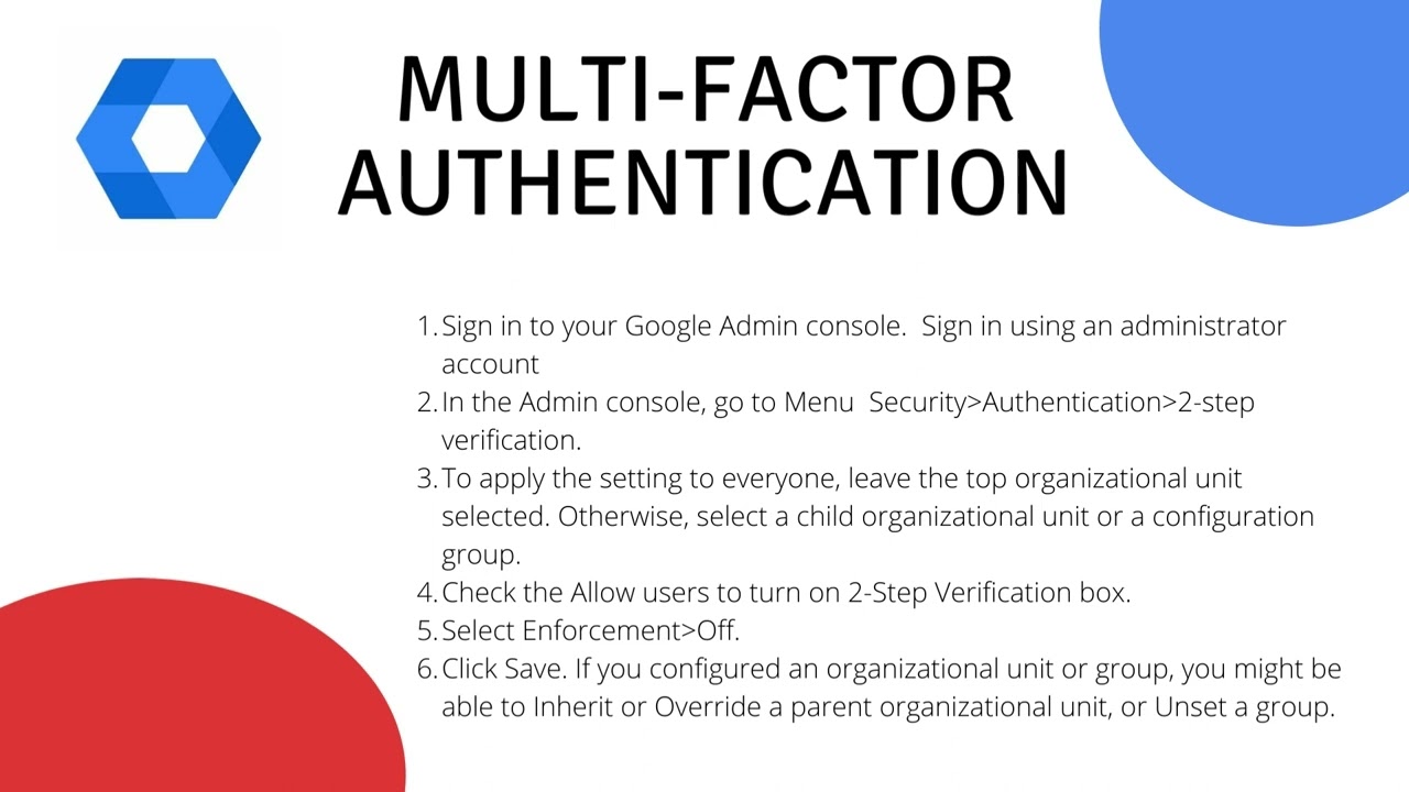 Google Admin   Multi factor authentication