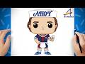 How to Draw Steve Harrington Ahoy Funko Pop Easy | Step by Step
