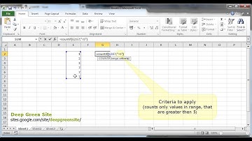 MS Excel 2010 / How to create COUNTIF function