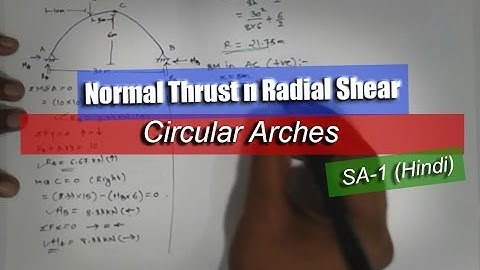 Circular Arches (3 Hinged)(PART II) - Structural Analysis 1 | Normal Thrust n Radial Shear | MU