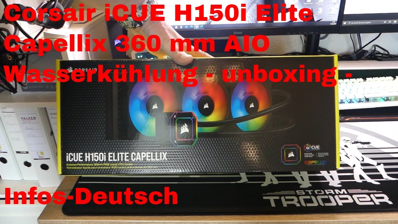 Corsair iCUE H150i Elite Capellix 360 mm AIO Wasserkühlung - unboxing  -Infos-Deutsch 