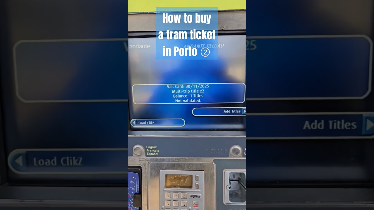 Buying a tram ticket in Porto 2nd step