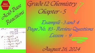 Grade12 Chemistry Chapter-5 page 83 - Review Questions and Answers