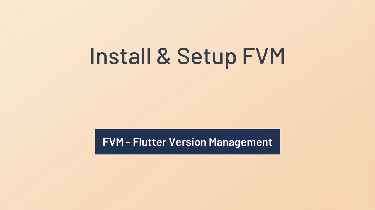 How to Install & setup FVM - Flutter Version Management. - YouTube