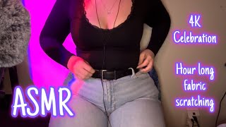ASMR Hour long fabric scratching | 4K celebration 