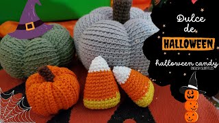 Dulce de halloween a crochet 🎃- halloween candy (English subtitles)