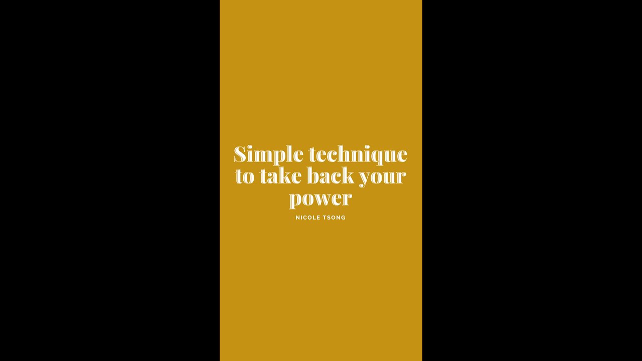 Simple technique to take back your power - YouTube