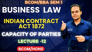 Business Law | Indian Contract Act,1872 | B.Com/BBA | Capacity Of Parties