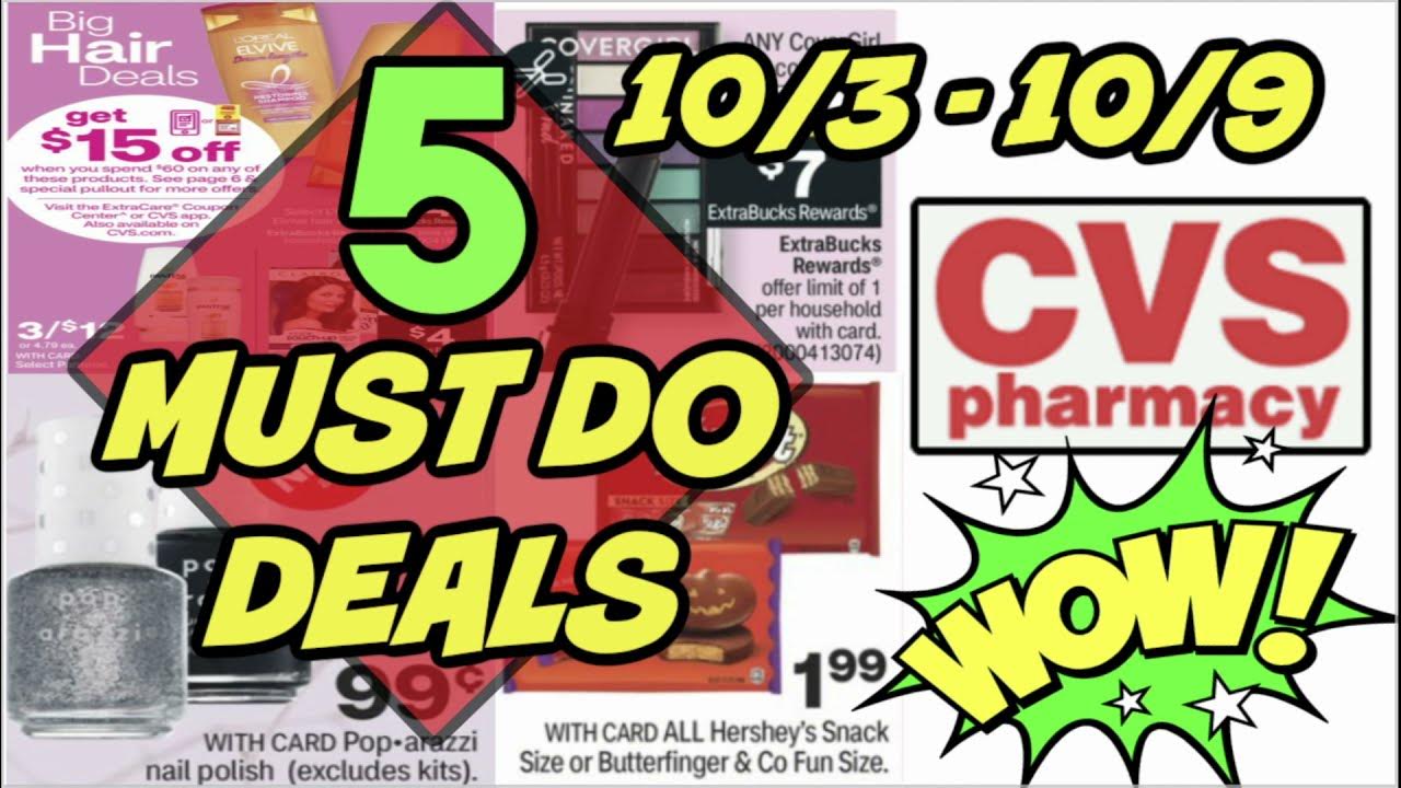 5 MUST DO CVS COUPON DEALS (10/3 10/9) YouTube