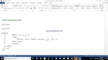insert data into table from  loop