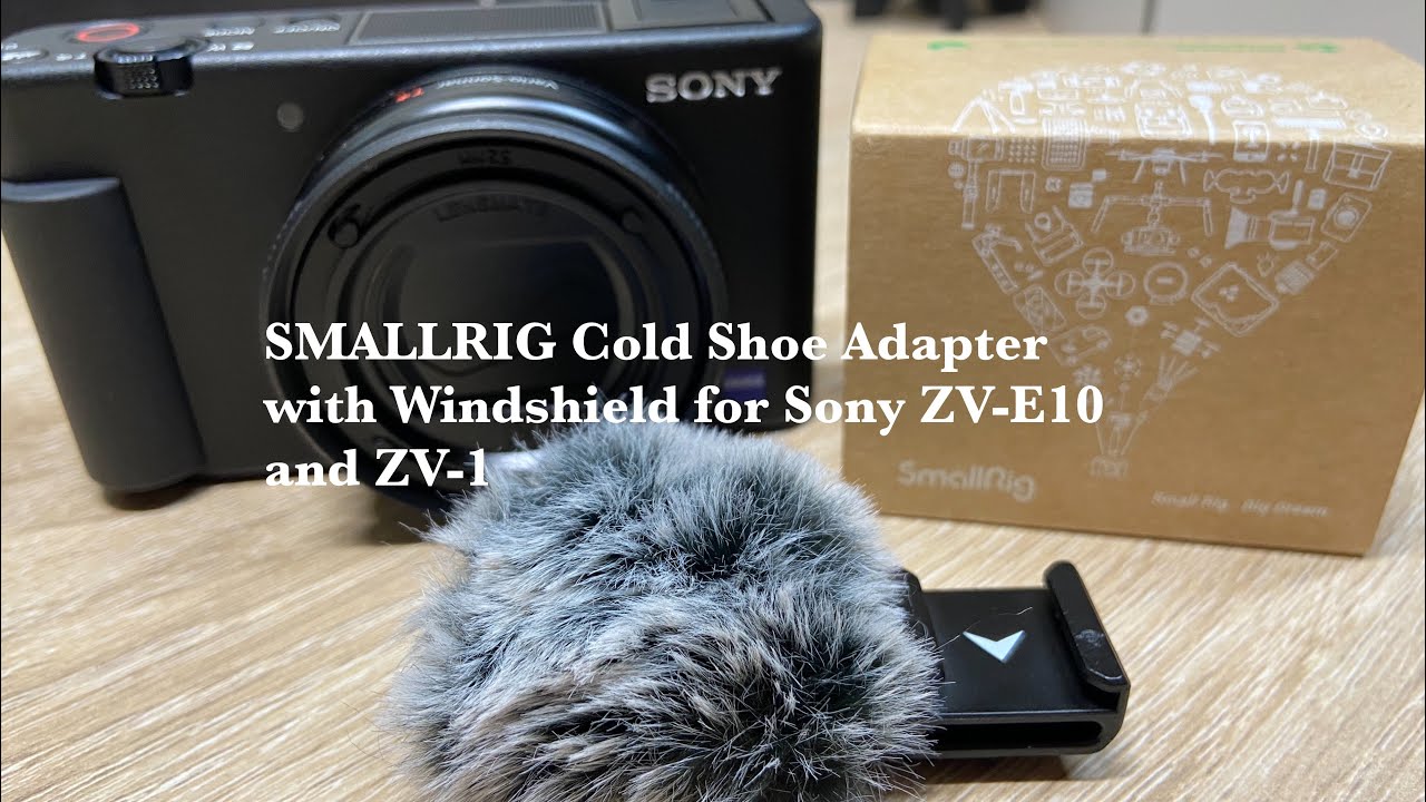 SMALLRIG Cold Shoe Adapter with Windshield for Sony ZVE10 and ZV1