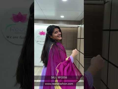 Reeta Fashion Designer Lavender Georgette Lace Border Gown | www.reetafashion.com