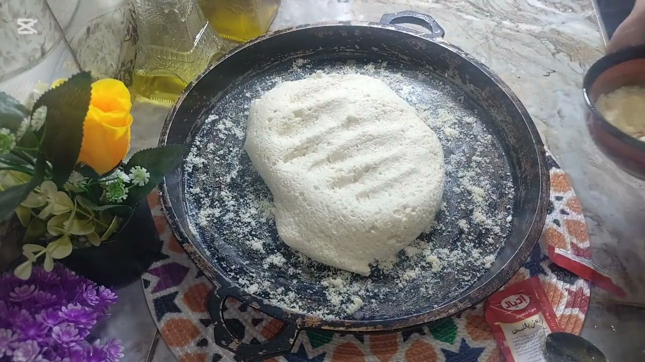 تحضير الحرشة بالسميدة البيضاء بنينة✌🏻🌺💜✅💜🌺🌺✌🏻