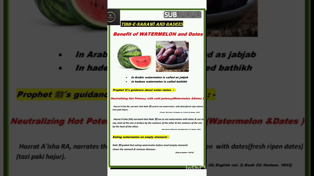 Benefit of watermelon and dates 