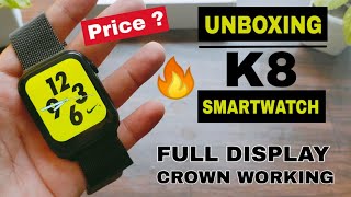 K8 smartwatch Series 6 Unboxing & Review Apple Best Copy | 44MM Full Display Crown Working