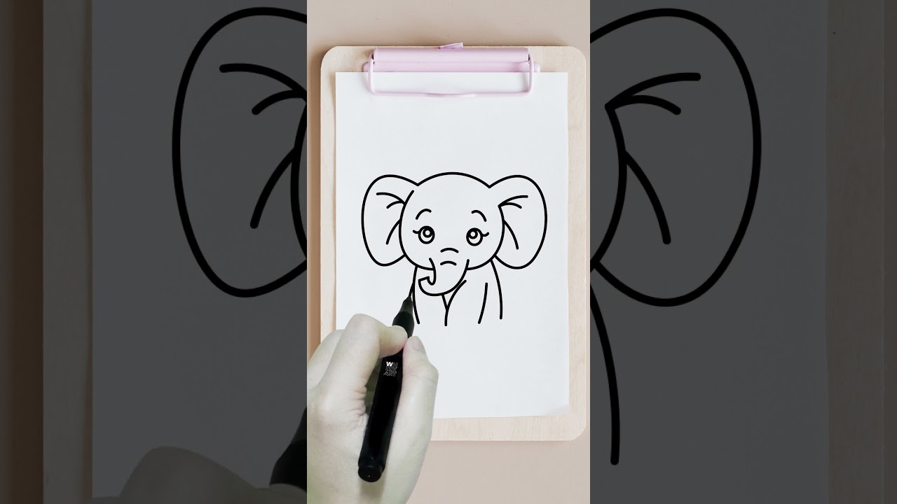 elephant drawing tutorial for kids 