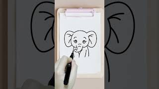 elephant drawing tutorial for kids #howtodraw #drawing #art #forkids #easydrawing #drawingtutorial screenshot 2