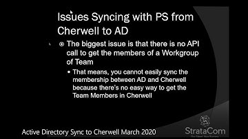 Active Directory Sync to Cherwell March 2020