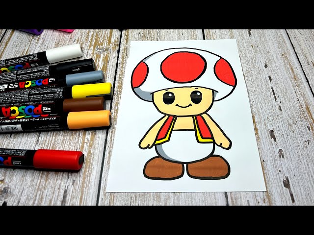 Dibujo de Toad Mario con rotuladores Posca! 