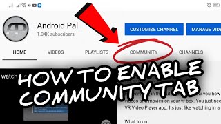 How To Enable Community Tab On Youtube Channel 2021