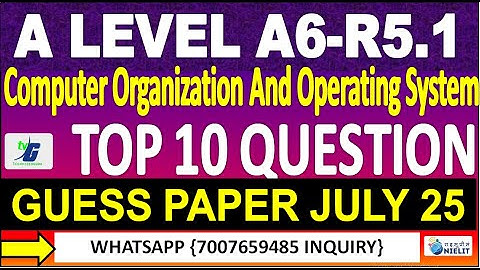 A Level A6-R5.1 GUESS PAPER JULY 25 Computer Organization & Operating System | GUESS PAPER JULY 2025