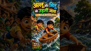 अल्लू और मितु की उड़ती नाव | Hindi Cartoon Story | #aishort #trendingshorts #cartoon