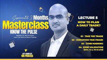 Masterclass Lec 5 | Plan a Daily Trade, Zone marking & Validation | Speaker - Dr. Ravi R Kumar