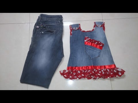 old jeans baby frock