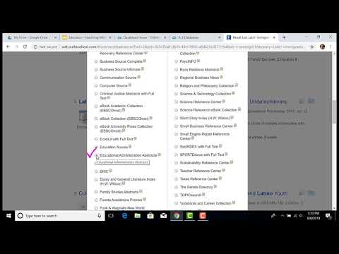 Adding Multiple Databases to a Search in Education Source