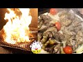 【五反田】豪快！炎を上げて作る宮崎じとっこの作り方を店主から伝授【五反田@鶏料理きむら】飯テロ How to make Japanese food Yakitori.