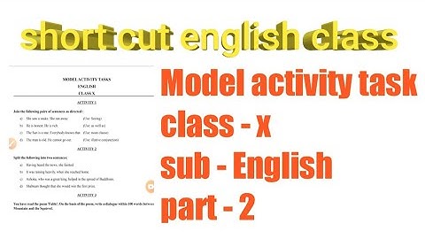 Model activity task english |class x | part - 2 | #modelactivitytaskenglish#wbbse