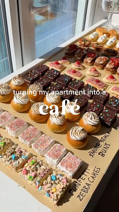 TURNING MY APT. INTO A CAFÉ #newyork #food #dessert #baking