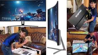 32 Curved Gaming Monitor 185Hz w/Speakers 2020 | Sceptre C325B-185RD | Unboxing, Assembly & Preview