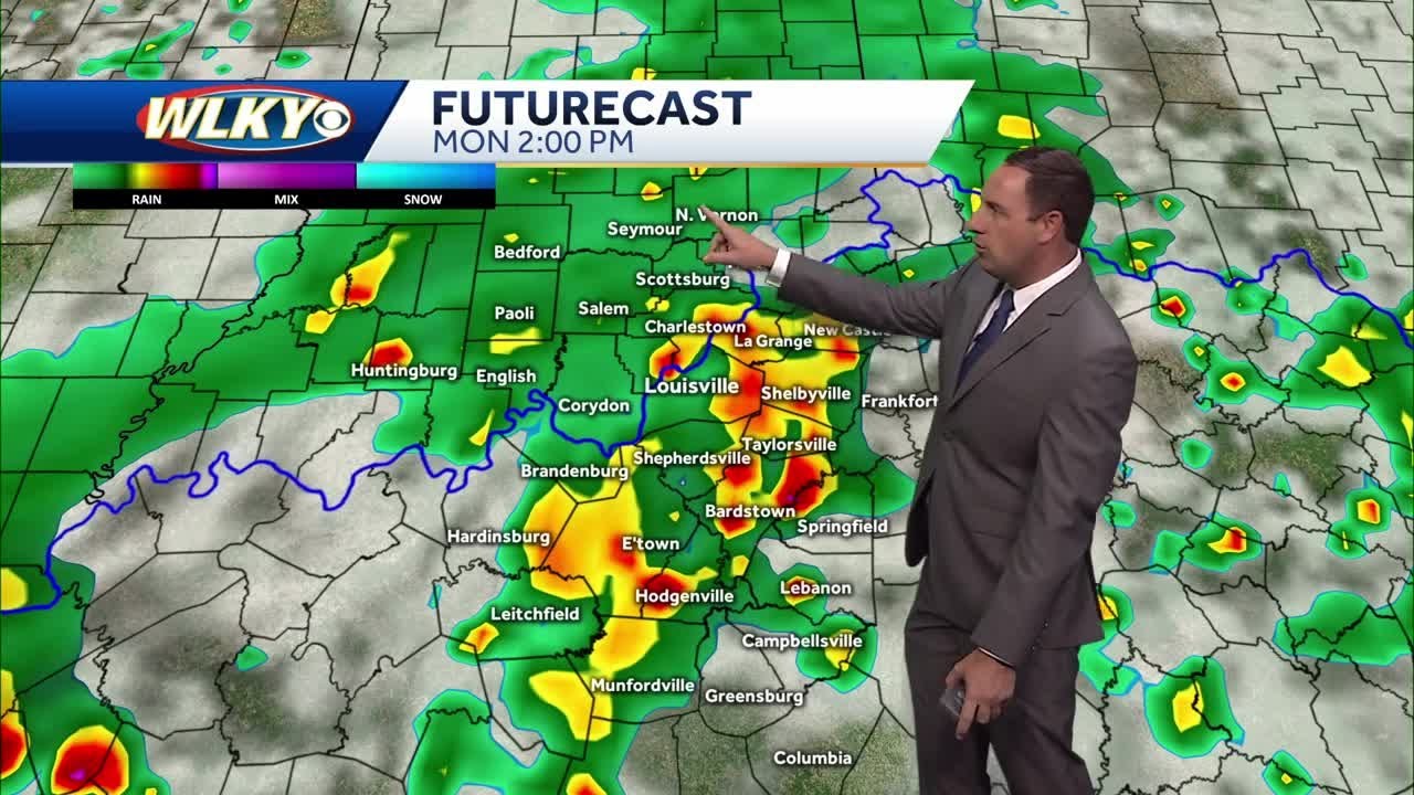 More rounds of showers and storms Monday - YouTube