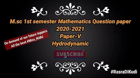 M.sc mathematics paper of Hydrodynamic |1st semester|JNCU|2020-2021|Ballia| Prachi Barnwal