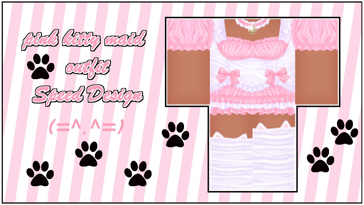 Roblox Pink Kitty Maid Outfit Speed Design Youtube - maid t shirt roblox