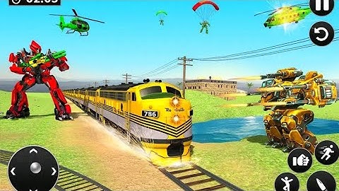 Futuristic train transforming robot game 2020 new android game play train robot shooting walkthrough