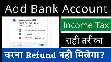 How to Pre Validate (Add) Bank account in income tax e filing portal | Income Tax Return 2023-24