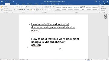 How to bold, underline Text in a Word Using a Keyboard Shortcut