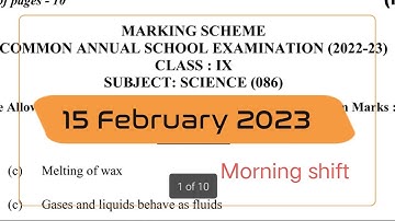 science paper official answer key class 9 / annual exam 2022/23 / science question paper solution