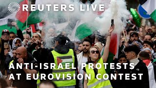 LIVE: Protests against Israeli Eurovision participation as people arrive for semifinal