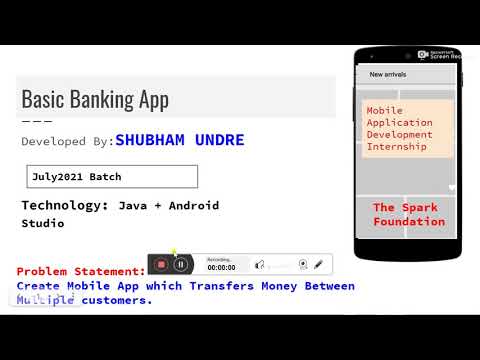 Basic Banking App | Internship Task1 | The Spark Foundation