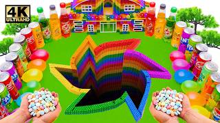 Drop All the Soft Drinks Pepsi, Coca-Cola, Fanta and Mentos, Balloons of Orbeez Into the Saw Hole screenshot 3