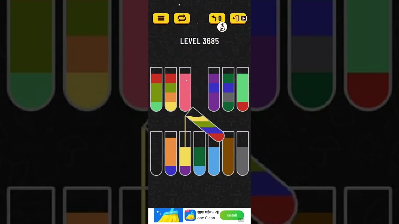 water sort puzzle level 3685