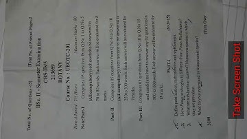 Botany Paper B.Sc Semester 2nd CBCS Jammu University 2019