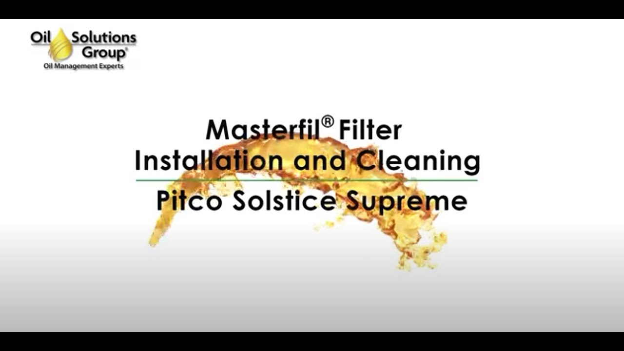 Pitco Solstice Supreme | Install & Cleaning Instructions for Masterfil® Reusable Fabric Filter