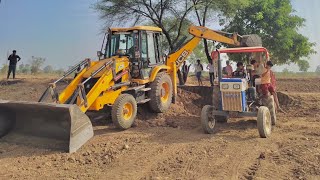 JCB 3dx Backhoe Machine Loading Mud in Swaraj 735 FE Tractor For Making Farmer gadi wale video