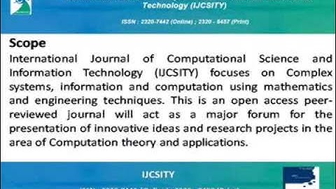 International Journal of Computational Science and Information Technology (IJCSITY)