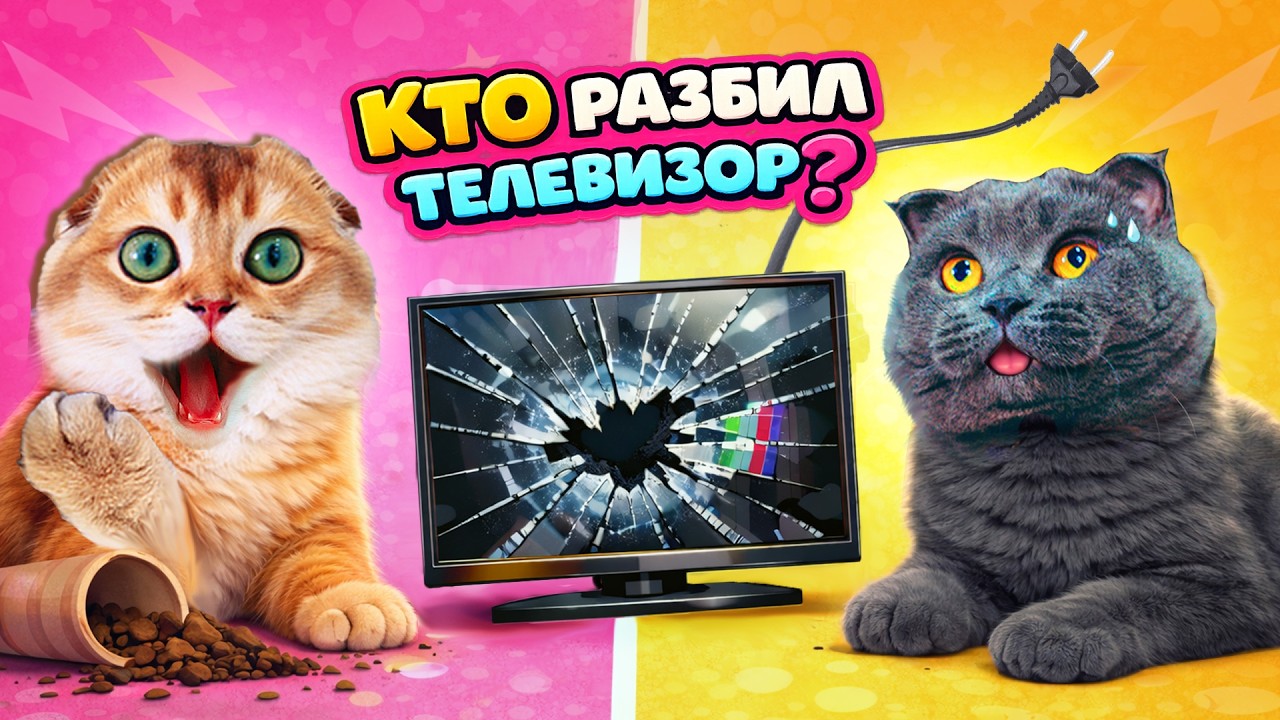 КТО из ВАС РАЗБИЛ ДОРОГОЙ ТЕЛЕВИЗОР?  КОШЕЧКА БАТТЕРС или КОТИК ПЕРСИК | КТО из ВАС Челлендж