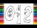 Numbers 0123456789 Drawing Numbers How to Draw And Paint Numbers Coloring Book Fun Painting